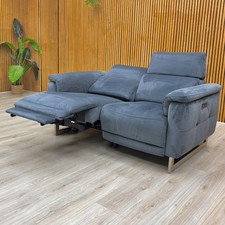 Furniture Village ‘Moet’ 2 Seater Sofa Charcoal Velvet Power Recliner Headrest