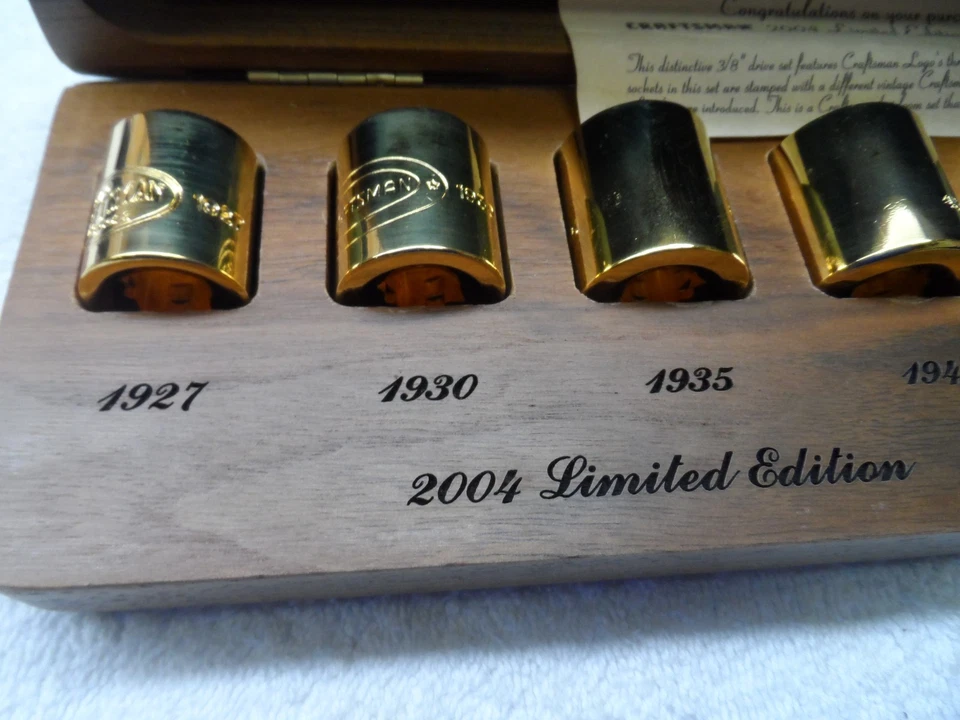 Craftsman 2004 22k Gold Plated Heritage Limited Edition Socket Set USA SN 05174 - Image 4 of 4