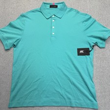G/Fore G4 Technical Golf Polo Shirt Cotton Blend Mens Size Large Siren Teal 160