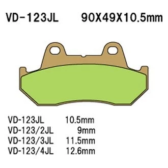 For Honda Nighthawk 450 1986 Vesrah VD-123/2JL Front Sintered Metal Brake Pads Foto 2 de 2