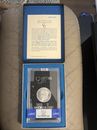 1884-CC  Morgan Silver Dollar GSA Hoard NGC MS 63 w/ Box & COA