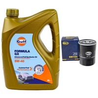 MotoröL Set Gulf Formula GX 5W-40 4 Liter + ÖLfilter FüR Fiat Honda Hyundai KIA