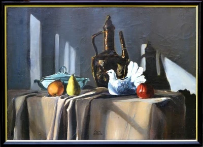 Huile sur toile école moderne Yvon Delaporte (1934-2019) - Photo 1/4