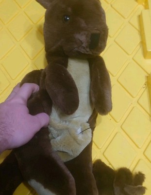 FOLKMANIS Large Plush Kangaroo Hand Puppet ''Folktails'' 18'' Tall With baby Joey