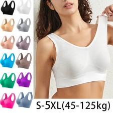 Womens Soft Wireless Push Up Jelly Bra Full Supportive Older Lift Back Underwear