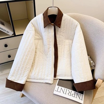 Steppjacke beige Karamellkragen Casual Look elegant Damen CF58382