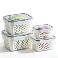 KüHlschrank Organizer Set Frischhaltedosen Bpa-Frei Transparent, 4 StüCk