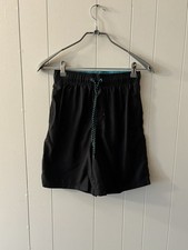 George Small 28-30 Men  s Swim Bottoms Trunks Basic Black Teal EUC P6