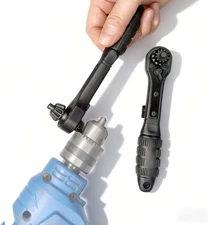 Yosoo Health Gear Drill Chuck Ratchet Spanner, Double Head Black 
