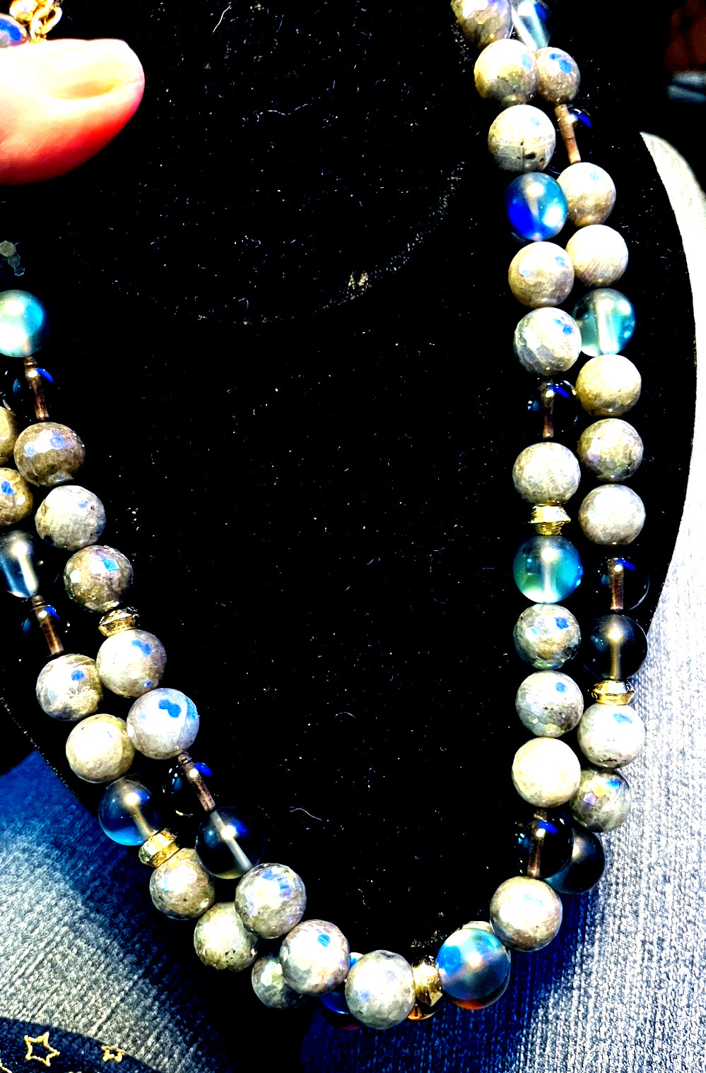 Statement DEVON LEIGH multi-strand Necklace BLUE … - image 2