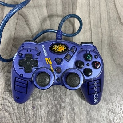 Blue MadCatz Dual Force 2 Pro Controller #8236 for Playstation 2 PS1 PS2 Tested