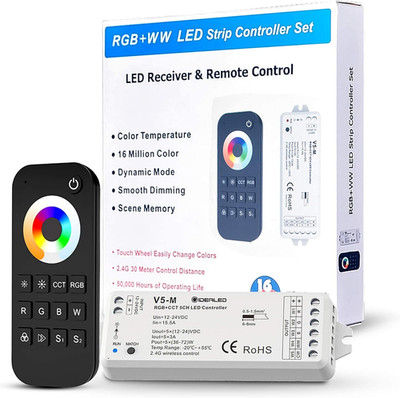 2.4G Wireless 5 Channel RGBCCT LED Controller with RF Remote Control,Dimming 5 i