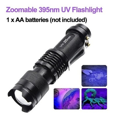 UV Ultra Violet LED Flashlight Blacklight Light 395 NM Inspection Lamp Torch