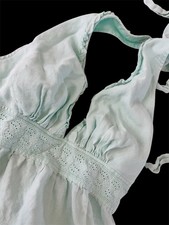 GUESS BY MARCIANO Holly Linen Maxi Long Halter Womens M Green Mint Boho Fairy
