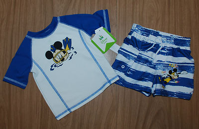Schwimmanzug~USA~DISNEY~2 tlg~50-56~UV 45~Mickey Mouse~Maus~T-Shirt+Badehose~new