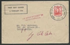 NEW ZEALAND 1944 GVI 1½d red - FDC . NO SUCH STREET IN INVERCARGILL........64770