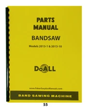 DoAll Band Saw Models 2013-1 & 2013-10 Parts Manual *55