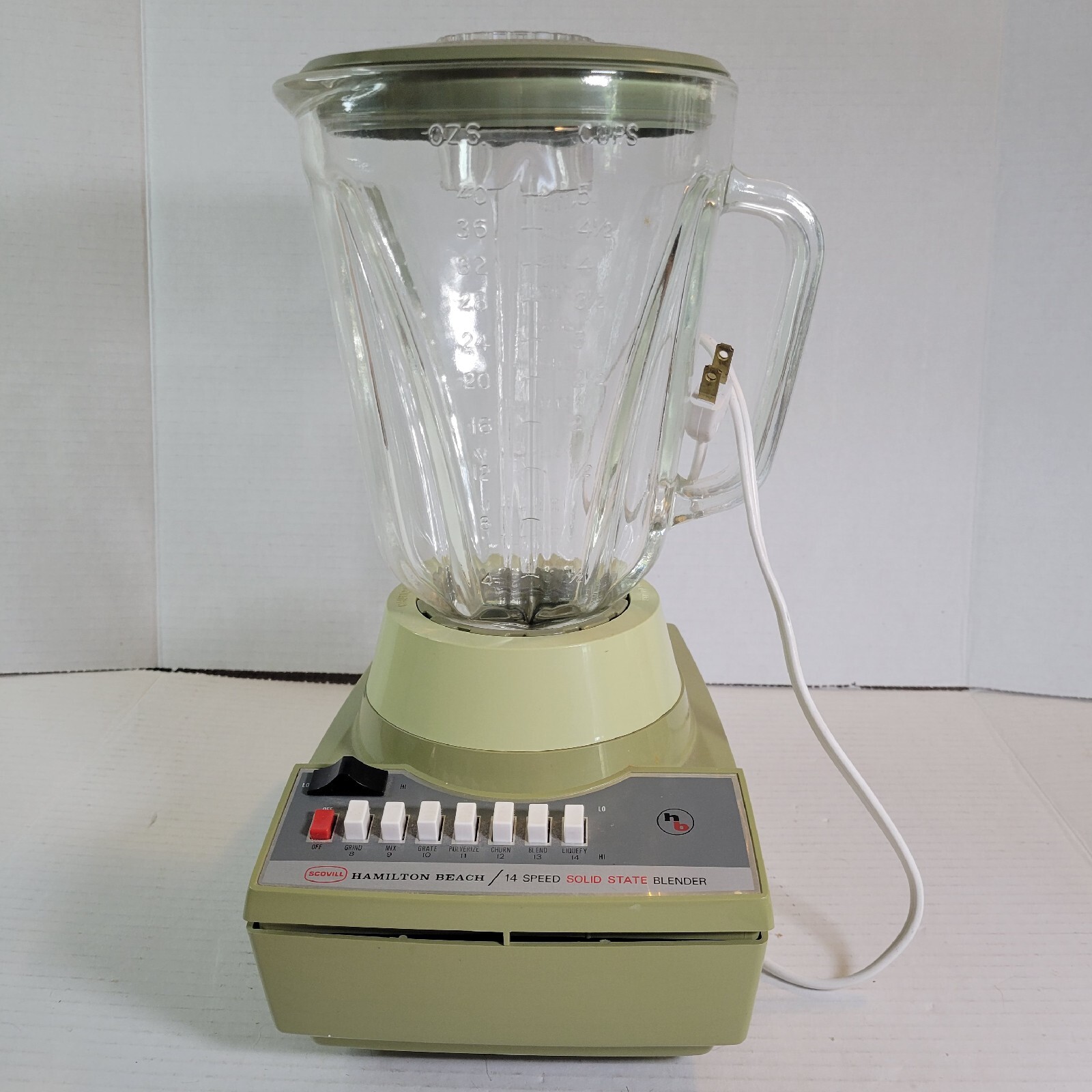 Vtg Hamilton Beach Scovill~Model 653 Blender 14 speed~ Avocado~Retro~Made In USA