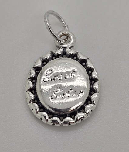 ESTATE STERLING SILVER SWEET SISTER CHARM PENDANT