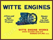 Witte Engines 18" x 24" Metal Sign