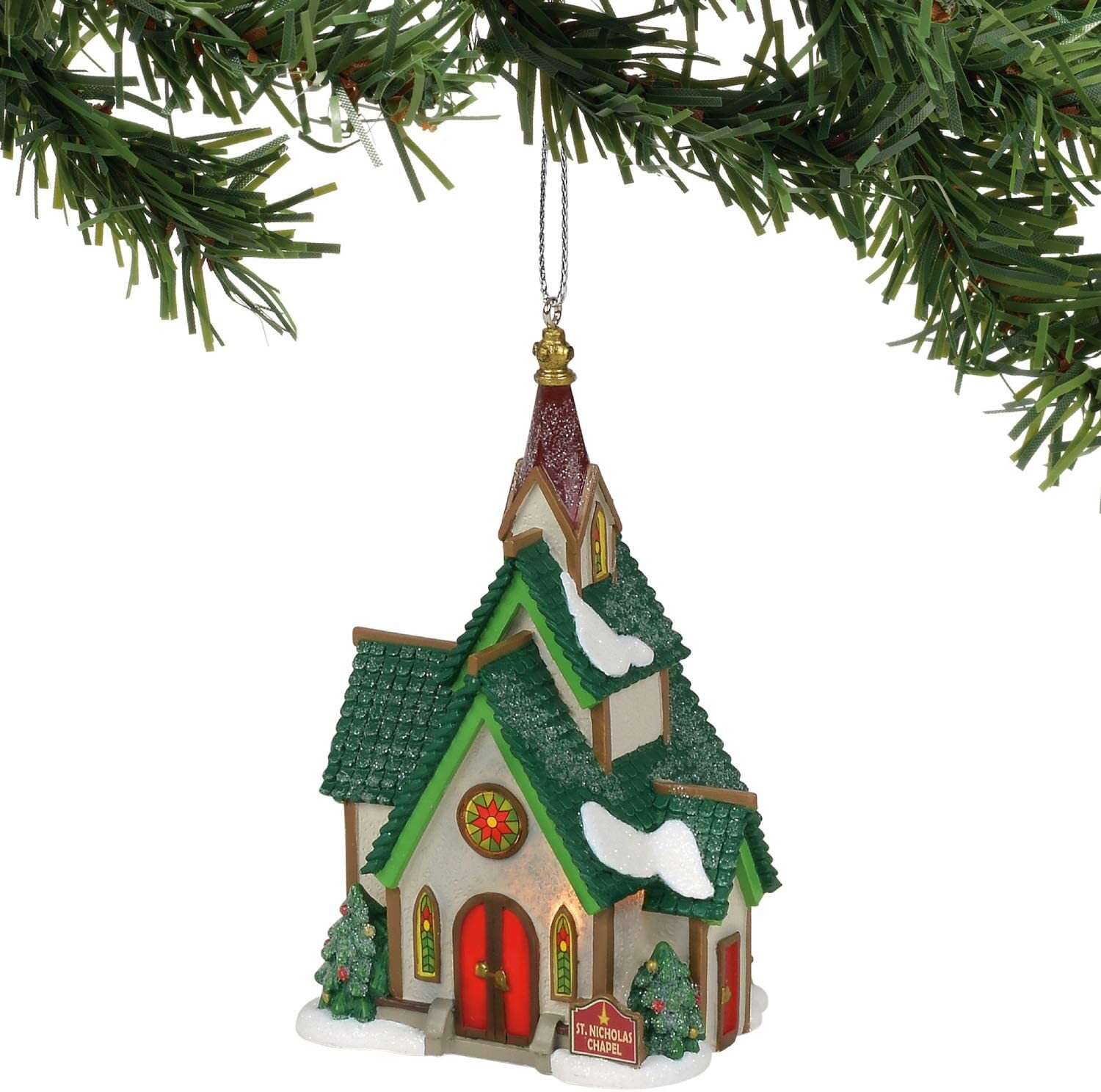 Illuminate St Nicholas Chapel Ornament with Dept 56 Mini Light Insert