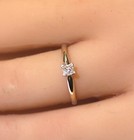 18k white gold .20ct SI2 K princess diamond engagement ring 1.8g estate vintage — photo 2