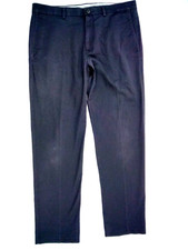 Haggar Men's Iron Free Premium Khaki Straight Fit Gray Pant Stretchy Waist 34x31