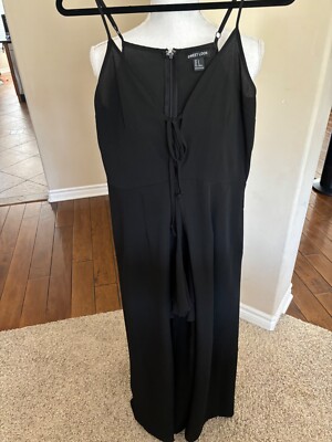 chinese dress ladies Black Lace Maxi Romper with Sleeves and Slits main image 0