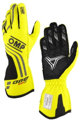 OMP One Evo X FIA 8856-2018 approved Racing Rally Gloves yellow