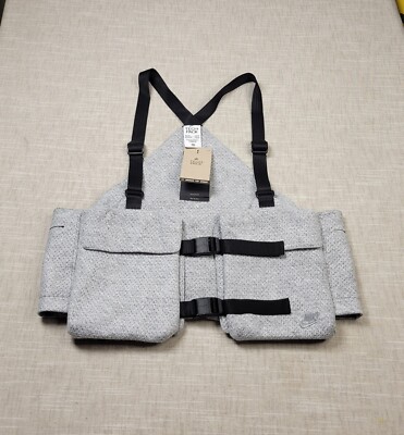 NIKE Forward Tech Pack Utility Vest XXS/XS Mens Gray Black Gilet Oversized Fit