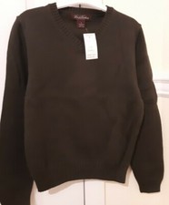 NWT BROOKS BROTHERS Boys V Neck Sweater Khaki Green Small S 4 6