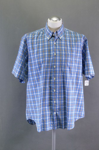 BRAX Chemise Dan XL Bleu Braun à Carreaux Manches Courtes Button-Down B1049