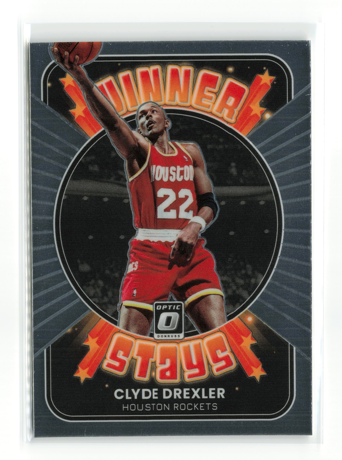 Clyde Drexler #15 Basketball Cards 2021 Panini Donruss Optic Winner Stays trading card — raw and PSA graded price guide