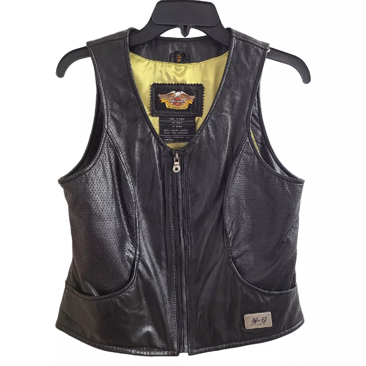 Harley Davidson Women s Black Leather Plain Back Zip Satin Lined