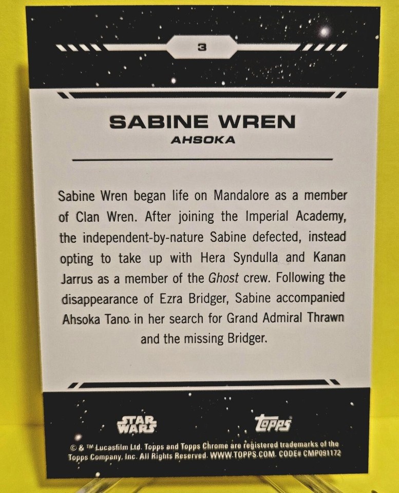 2024 Topps Chrome Star Wars Costco Super Box Base Sabine Wren Debut 3