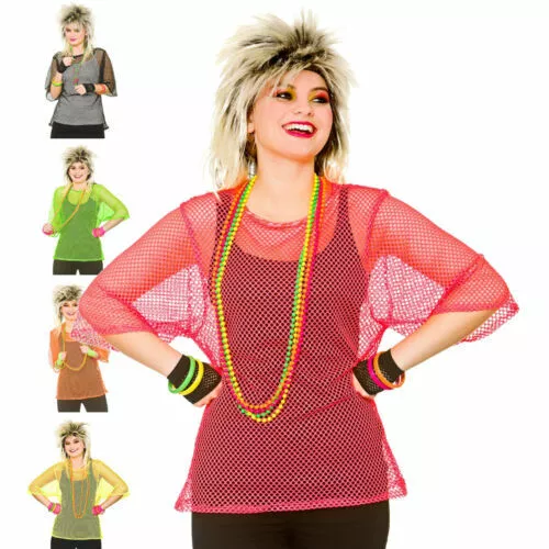 Adult '80s Neon Fishnet Top 