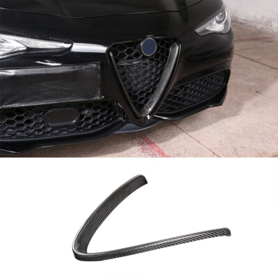 Real Carbon Fiber V Shape Grille Cover Trim For Alfa Romeo Giulia 2017-2021 US