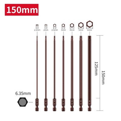 Comprehensive 7 Size Range Hex Screwdriver Bits for Different Projects