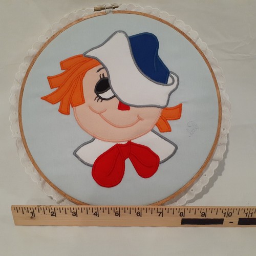Anelli da ricamo cuciti Raggedy Ann & Andy 10 pollici vintage firmati - Foto 8 di 8