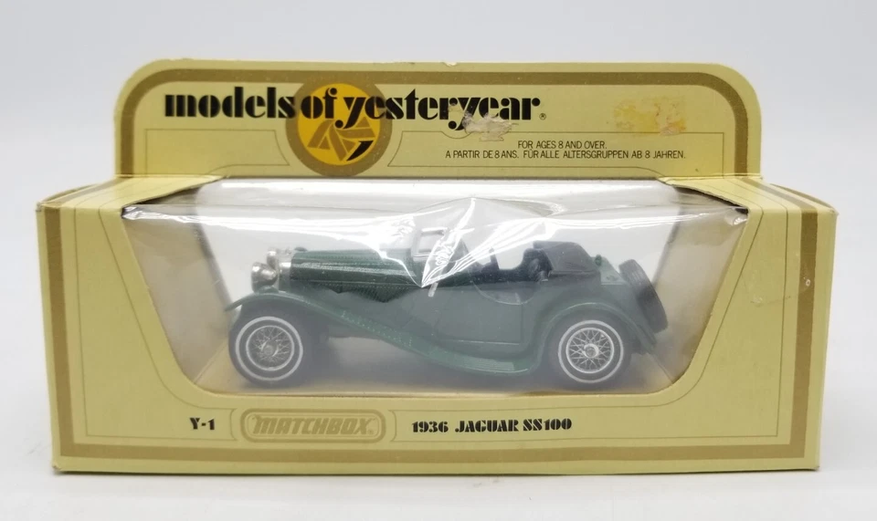 Matchbox Modelos de Antaño 1936 JAGUAR SS100 Y-1 Caja Convertible Verde 1978 Foto 2 de 4