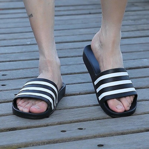 Men Women Slippers Stripe Flip Flop For Summer Beach Pool Indoor and Outdoor - Picture 2 of 10