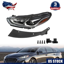 For 2018 2019 Hyundai Sonata Halogen Headlight Assembly w Bulb Driver Left Side