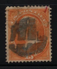 1870 Webster Sc 152 used 15c orange, cork cancel  CV $210 faults