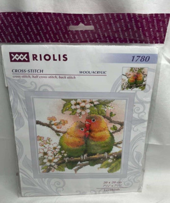 RIOLIS Counted Cross Stitch Kit 7.75'' X 7.75''- 1780 Lovebirds with Floss