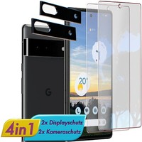 Display & Kameraschutz Glas FüR Google Pixel 6A Panzerfolie Linsen 9H Schutzglas