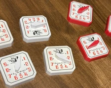 EUCHRE  SCORE  COUNTERS set of 2 or 4 or 6 colors White/White or White/Red