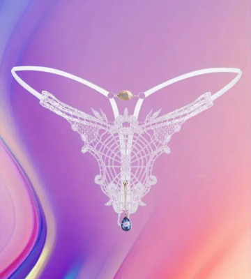 Sexy Damen-Thongs mit Strass-Spinnennetz-Öffnungen, Modische Hosen Gr. 34