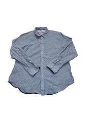 Robert Graham Tailored Fit L/S Shirt Men's Size XL Blue Scull Print Flip Cuff