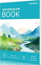 Hapikalor Watercolor Paper Pad, 9"x12" Water Color Paper, 140lb/300gsm Artist