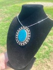 Huge Vintage Mexican Sterling Silver 9.25 turquoise Pendant/ Pin — photo 9